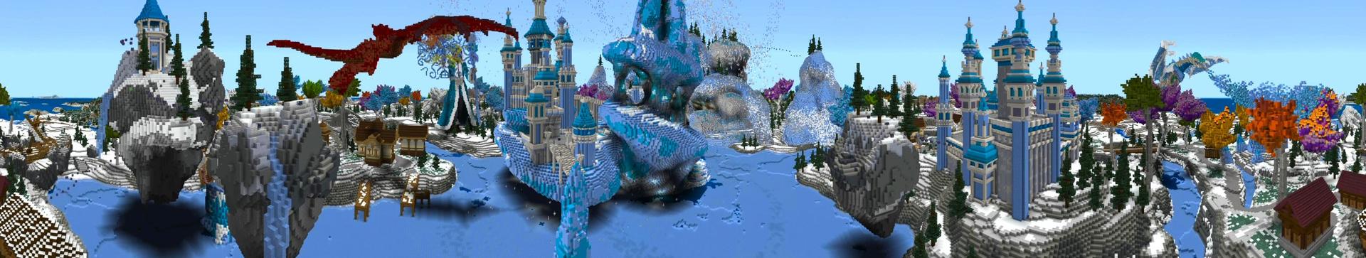 Panorama of the Minecraft Bedrock Marketplace product Frozen Kingdom created by Shaliquinn's Schematics.