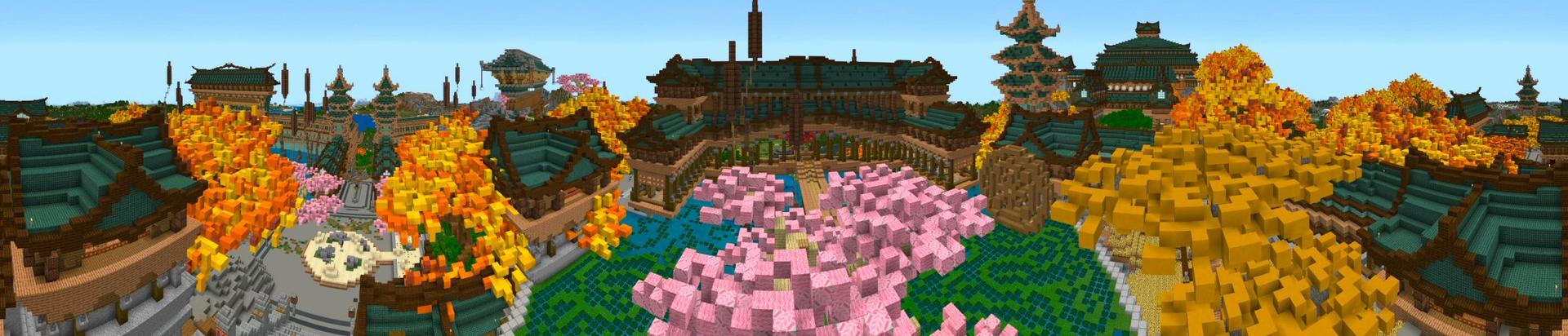 Panorama of the Minecraft Bedrock Marketplace product Garden of Tranquility created by Shaliquinn's Schematics.