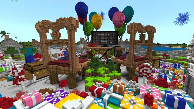 Screenshot of the Minecraft Bedrock Marketplace product Happy Birthday created by Shaliquinn's Schematics.