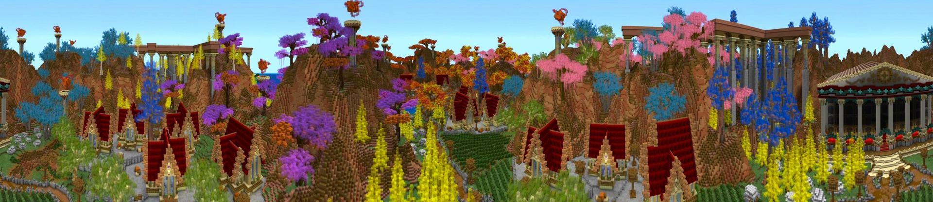 Panorama of the Minecraft Bedrock Marketplace product Hidden Valley created by Shaliquinn's Schematics.