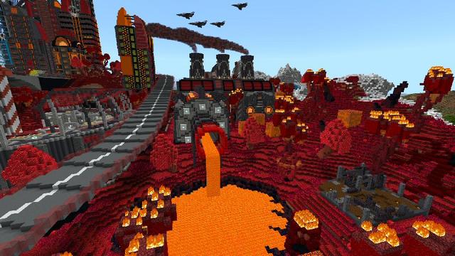 Screenshot of the Minecraft Bedrock Marketplace product Ice Fire City created by Shaliquinn's Schematics.