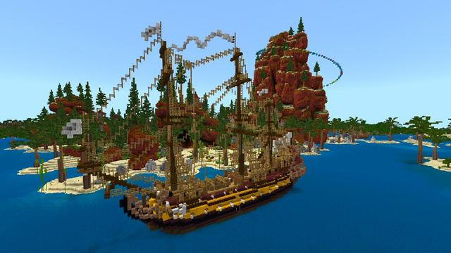 Screenshot of the Minecraft Bedrock Marketplace product Island of Ruins created by Shaliquinn's Schematics.