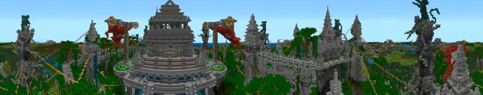 Panorama of the Minecraft Bedrock Marketplace product Jungle Temple created by Shaliquinn's Schematics.