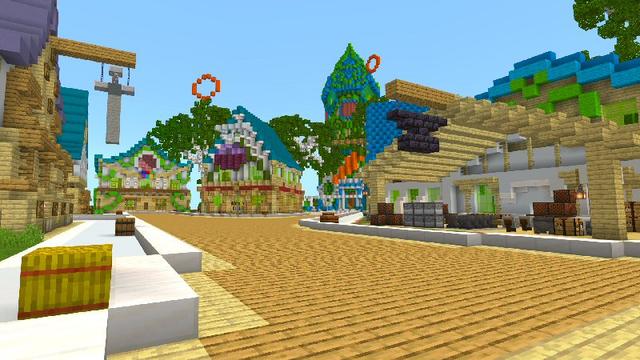 Screenshot of the Minecraft Bedrock Marketplace product Lake Town created by Shaliquinn's Schematics.