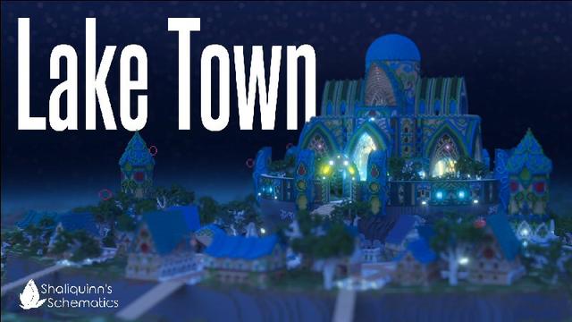 Thumbnail of the Minecraft Bedrock Marketplace product Lake Town created by Shaliquinn's Schematics.