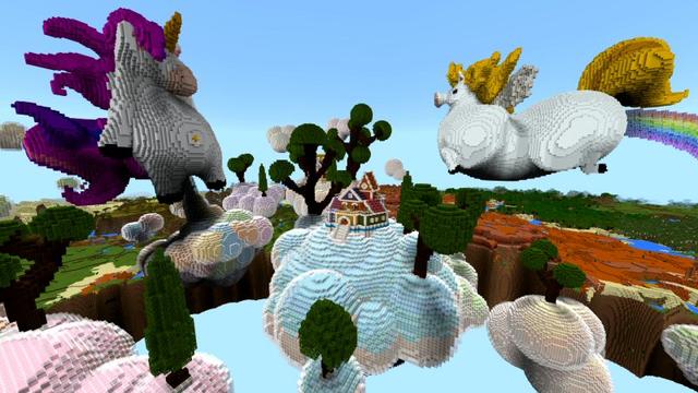 Screenshot of the Minecraft Bedrock Marketplace product Magical Unicorn Happy Land created by Shaliquinn's Schematics.