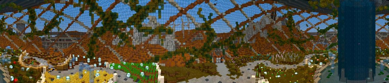 Panorama of the Minecraft Bedrock Marketplace product Mars Colony created by Shaliquinn's Schematics.