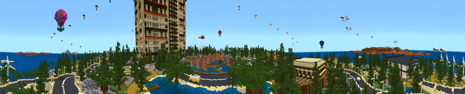 Panorama of the Minecraft Bedrock Marketplace product Millionaire Island created by Shaliquinn's Schematics.