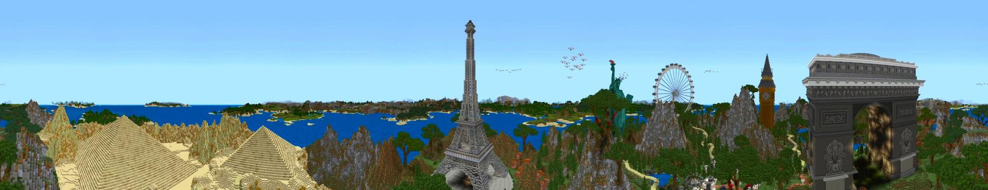 Panorama of the Minecraft Bedrock Marketplace product Monuments created by Shaliquinn's Schematics.