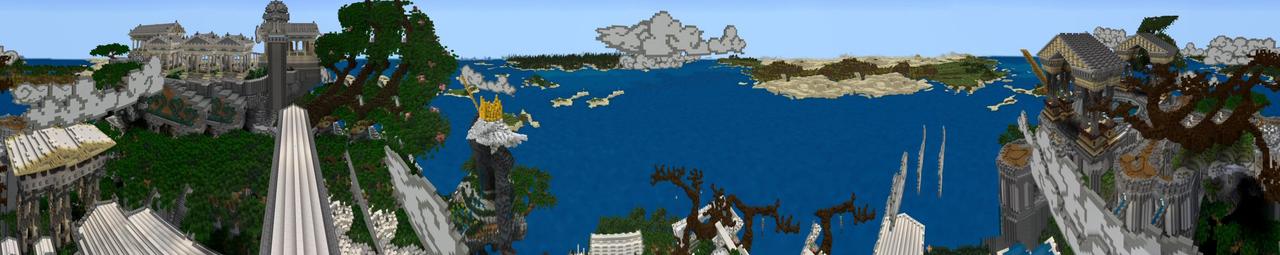 Panorama of the Minecraft Bedrock Marketplace product Mount Olympus created by Shaliquinn's Schematics.