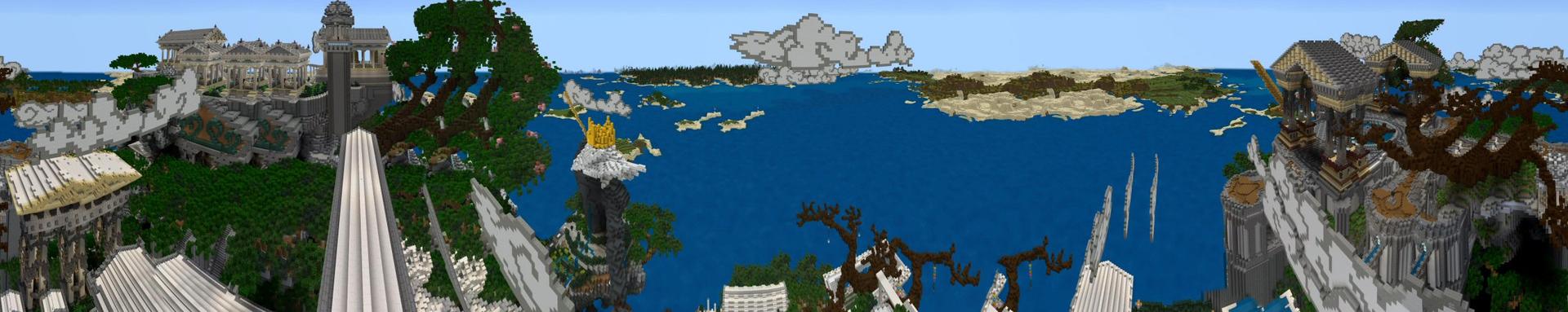 Panorama of the Minecraft Bedrock Marketplace product Mount Olympus created by Shaliquinn's Schematics.