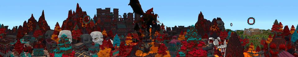 Panorama of the Minecraft Bedrock Marketplace product Nether Village created by Shaliquinn's Schematics.