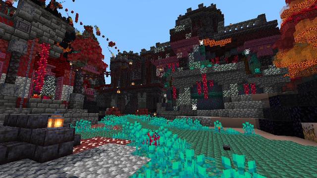 Screenshot of the Minecraft Bedrock Marketplace product Nether Village created by Shaliquinn's Schematics.
