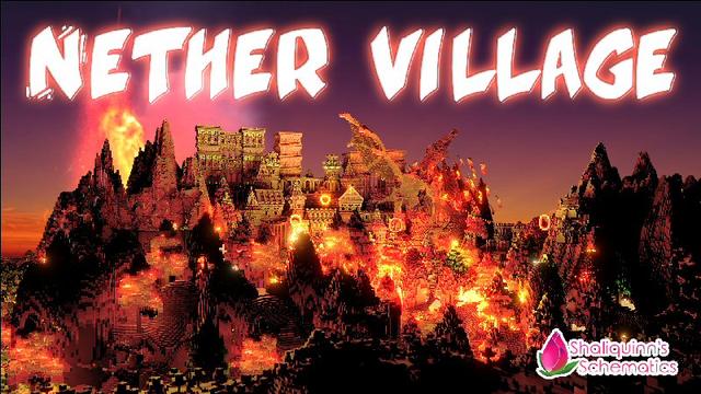 Thumbnail of the Minecraft Bedrock Marketplace product Nether Village created by Shaliquinn's Schematics.