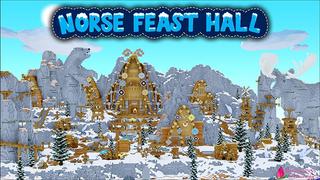 Thumbnail of the Minecraft Bedrock Marketplace product Salle de festin nordique created by Shaliquinn's Schematics.