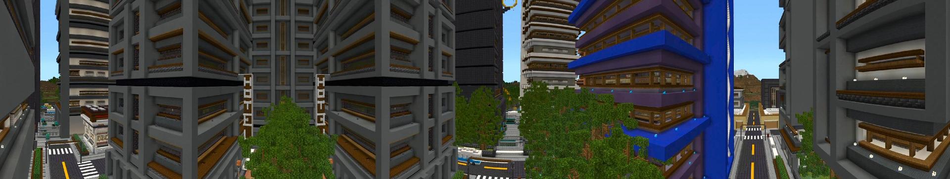 Panorama of the Minecraft Bedrock Marketplace product Opole City created by Shaliquinn's Schematics.