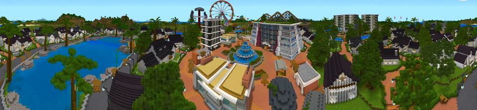 Panorama of the Minecraft Bedrock Marketplace product Palm Resort created by Shaliquinn's Schematics.