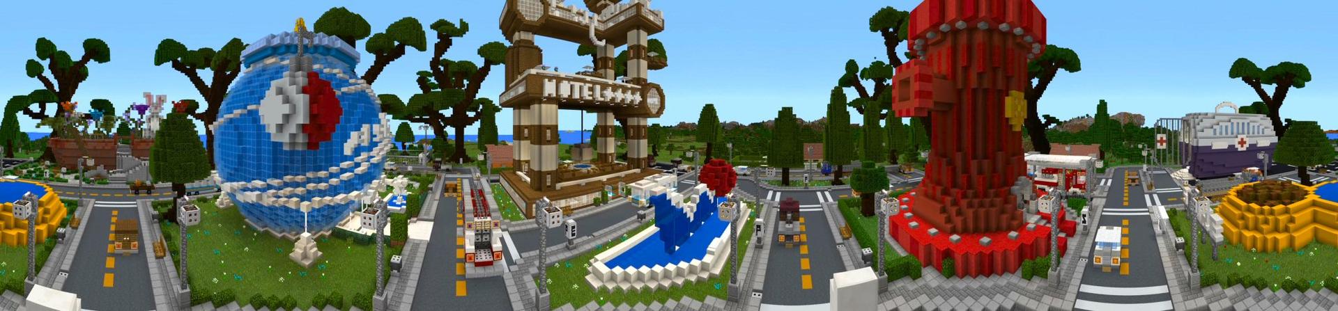 Panorama of the Minecraft Bedrock Marketplace product Pet Town created by Shaliquinn's Schematics.