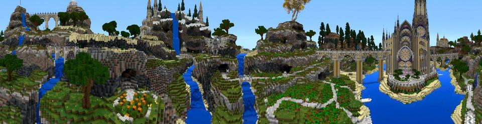 Panorama of the Minecraft Bedrock Marketplace product Radiant Cathedral created by Shaliquinn's Schematics.