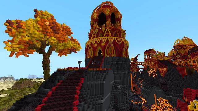 Screenshot of the Minecraft Bedrock Marketplace product Realm of Fire created by Shaliquinn's Schematics.