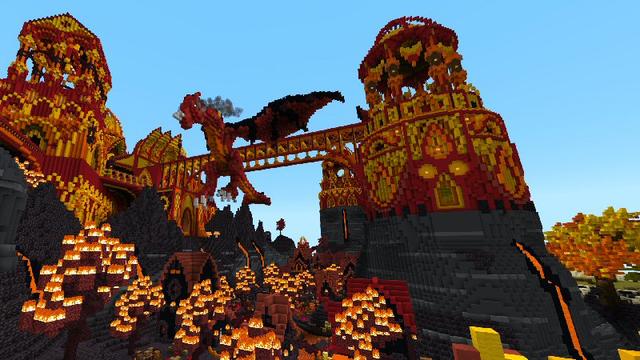 Screenshot of the Minecraft Bedrock Marketplace product Realm of Fire created by Shaliquinn's Schematics.