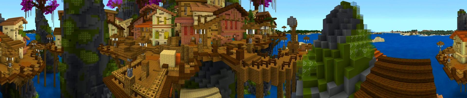 Panorama of the Minecraft Bedrock Marketplace product Refuge Island created by Shaliquinn's Schematics.