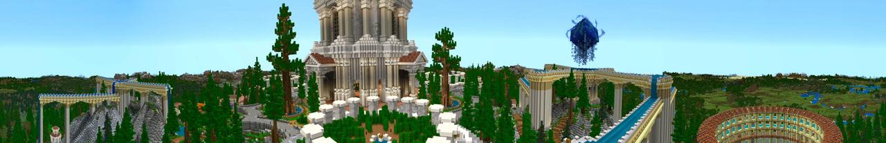 Panorama of the Minecraft Bedrock Marketplace product Roman Temple created by Shaliquinn's Schematics.
