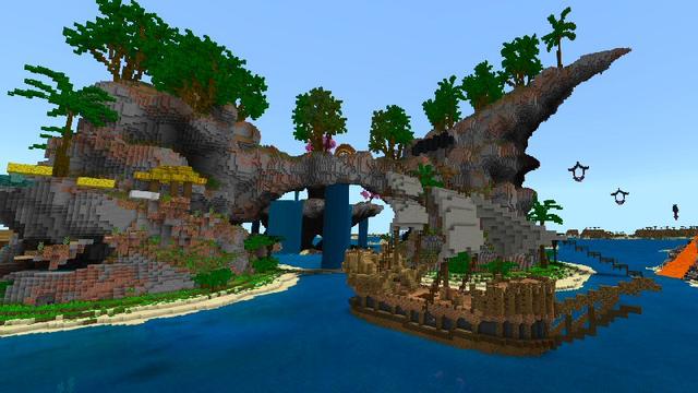Screenshot of the Minecraft Bedrock Marketplace product Sandy Resort created by Shaliquinn's Schematics.