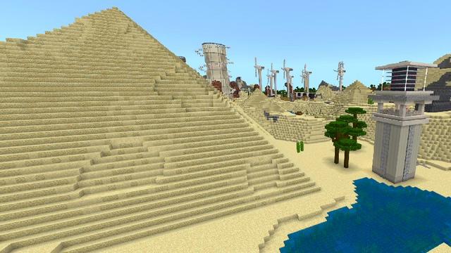 Screenshot of the Minecraft Bedrock Marketplace product Sci-Fi City created by Shaliquinn's Schematics.