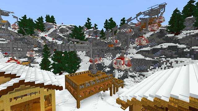 Screenshot of the Minecraft Bedrock Marketplace product Ski Resort created by Shaliquinn's Schematics.