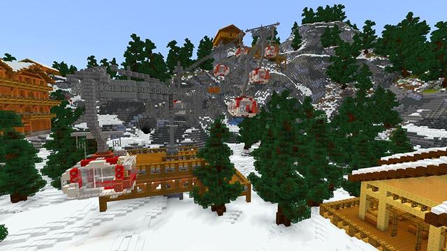Screenshot of the Minecraft Bedrock Marketplace product Ski Resort created by Shaliquinn's Schematics.