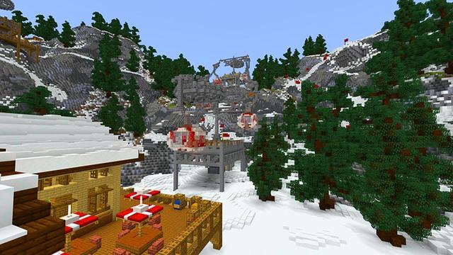 Screenshot of the Minecraft Bedrock Marketplace product Ski Resort created by Shaliquinn's Schematics.
