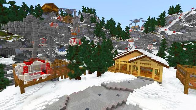 Screenshot of the Minecraft Bedrock Marketplace product Ski Resort created by Shaliquinn's Schematics.
