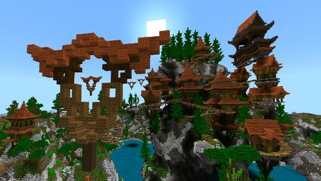 Screenshot of the Minecraft Bedrock Marketplace product Sky Reach created by Shaliquinn's Schematics.