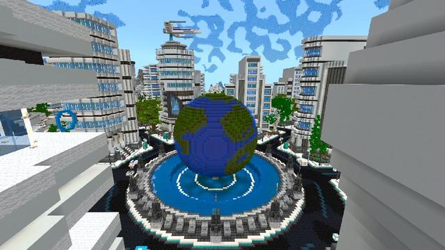 Screenshot of the Minecraft Bedrock Marketplace product Space City created by Shaliquinn's Schematics.