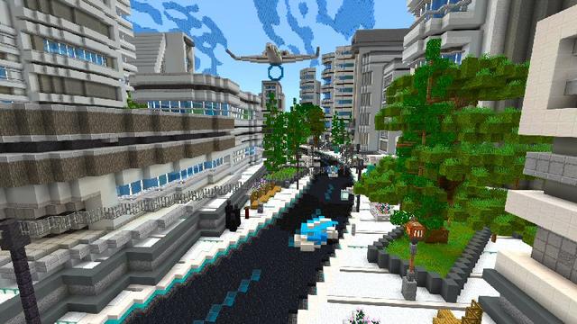 Screenshot of the Minecraft Bedrock Marketplace product Space City created by Shaliquinn's Schematics.