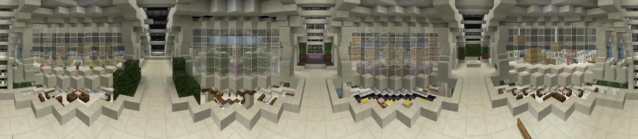Panorama of the Minecraft Bedrock Marketplace product Space Station 0077 created by Shaliquinn's Schematics.