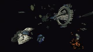 Screenshot of the Minecraft Bedrock Marketplace product Space Station 0077 created by Shaliquinn's Schematics.