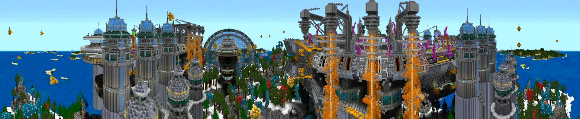 Panorama of the Minecraft Bedrock Marketplace product Spaceport 0077 created by Shaliquinn's Schematics.