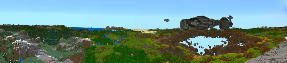 Panorama of the Minecraft Bedrock Marketplace product Spaceship 0077 created by Shaliquinn's Schematics.