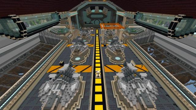 Screenshot of the Minecraft Bedrock Marketplace product Spaceship 0077 created by Shaliquinn's Schematics.