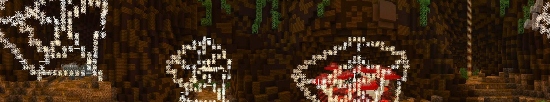 Panorama of the Minecraft Bedrock Marketplace product Spider Cavern created by Shaliquinn's Schematics.