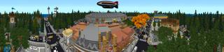 Panorama of the Minecraft Bedrock Marketplace product Stadium City created by Shaliquinn's Schematics.