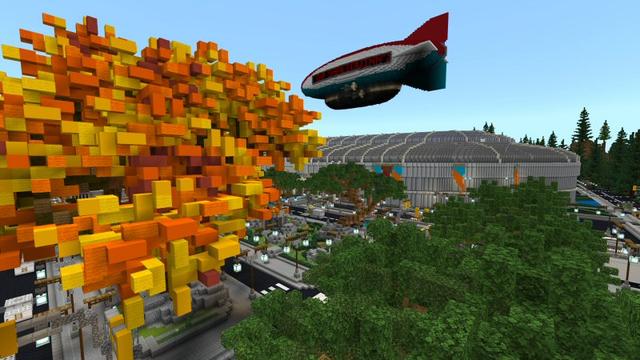 Screenshot of the Minecraft Bedrock Marketplace product Stadium City created by Shaliquinn's Schematics.