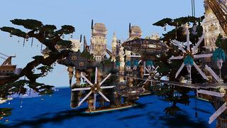 Screenshot of the Minecraft Bedrock Marketplace product Steampunk City created by Shaliquinn's Schematics.