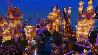Screenshot of the Minecraft Bedrock Marketplace product Steampunk City created by Shaliquinn's Schematics.