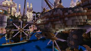 Screenshot of the Minecraft Bedrock Marketplace product Steampunk City created by Shaliquinn's Schematics.