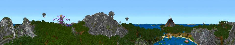 Panorama of the Minecraft Bedrock Marketplace product Temple Island created by Shaliquinn's Schematics.