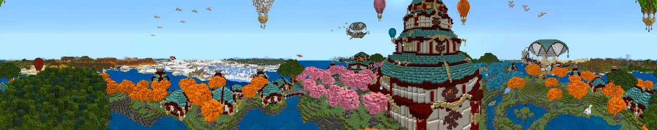 Panorama of the Minecraft Bedrock Marketplace product Turtle Island created by Shaliquinn's Schematics.