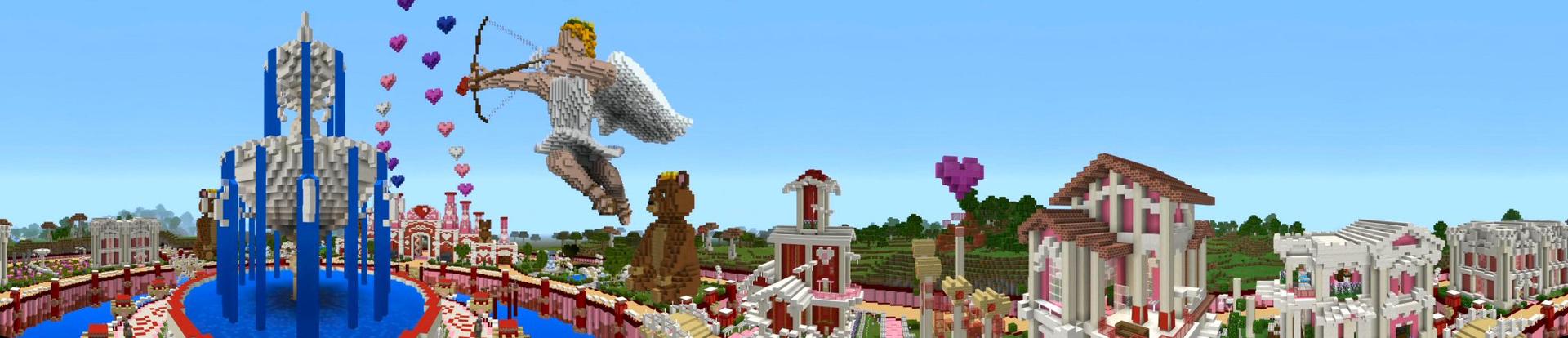 Panorama of the Minecraft Bedrock Marketplace product Valentine's Day created by Shaliquinn's Schematics.